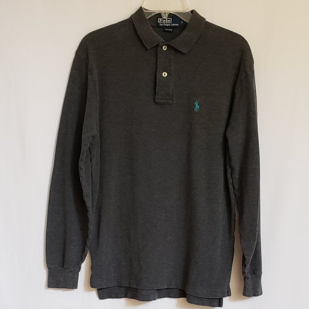Polo Ralph Lauren Gray Mens Cotton Knit Shirt.  Size Small